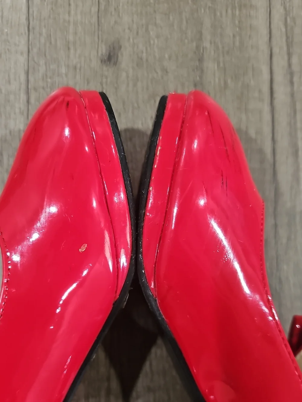 Link Girls Red Patent Mary Jane Heels with Bow Accent size 1